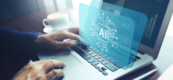 ai Artificial Intelligence technology for work performance.globalization and analytics management concepts