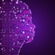 Graphic depicting an AI face.