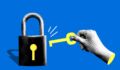 Illustration of a lock and key.