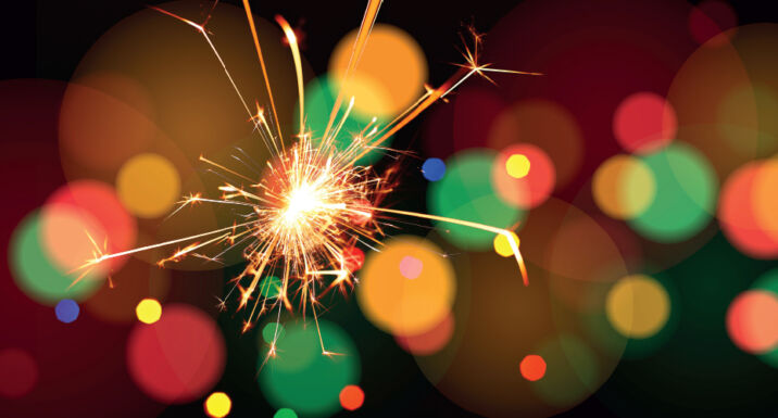 Sparklers with bokeh effect