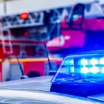 Photo of police car and fire truck.