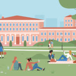 Illustration of university campus.