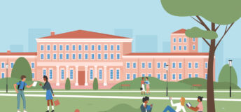 Illustration of university campus.