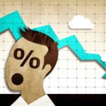 Illustration of the concept of fear or panic in financial markets.