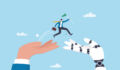 Boosting ROI from AI adoption Illustration of the concept of adopting AI.