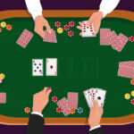 Hold or fold? Illustration of people playing poker.